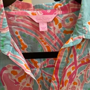 Lilly Pulitzer Pink and Orange Swirl Top